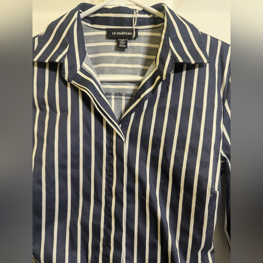 Le Château Navy and White Striped Dress XS - Picture 6 of 7